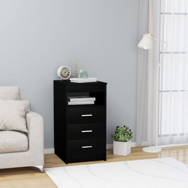 vidaXL Laatikosto musta 40x50x76 cm tekninen puu