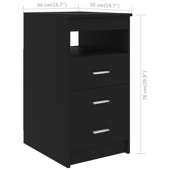 vidaXL Laatikosto musta 40x50x76 cm tekninen puu