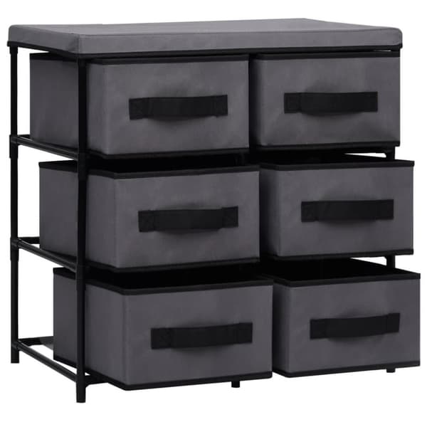 vidaXL Byrå med 6 lådor 55x29x55 cm grå stål