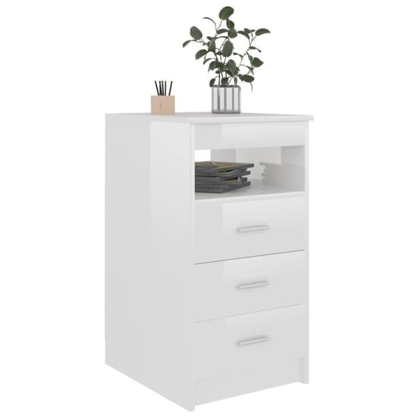 vidaXL skuffeskab 40x50x76 cm konstrueret træ hvid højglans