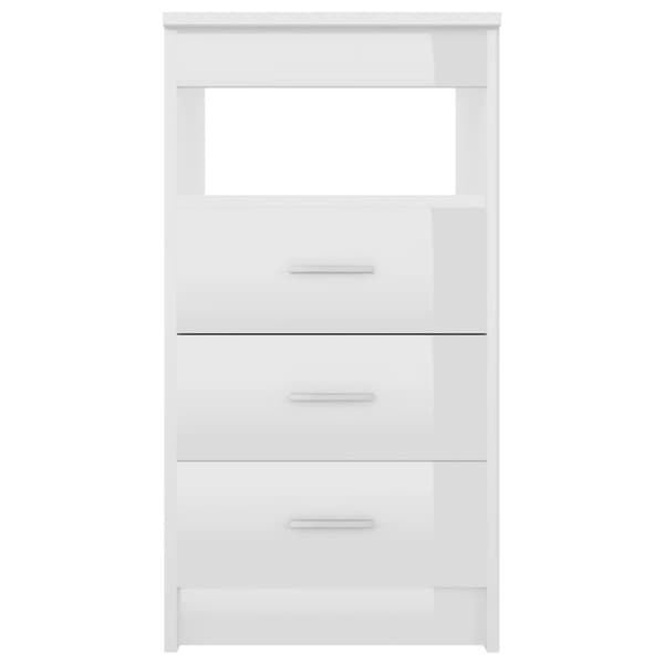 vidaXL skuffeskab 40x50x76 cm konstrueret træ hvid højglans