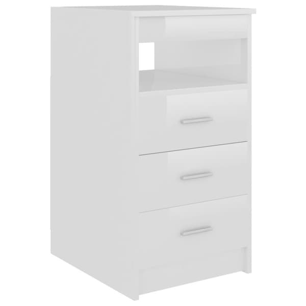 vidaXL skuffeskab 40x50x76 cm konstrueret træ hvid højglans
