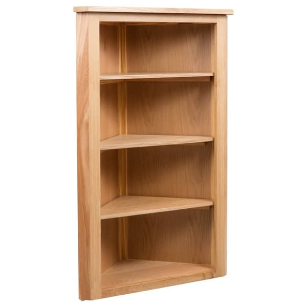 vidaXL Hjørnehylle 59x36x100 cm heltre eik