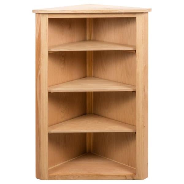 vidaXL Hjørnehylle 59x36x100 cm heltre eik