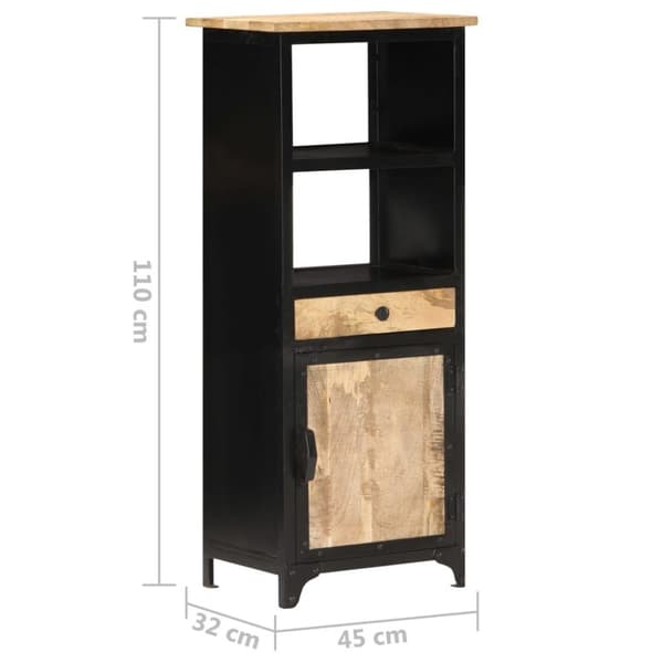 vidaXL Skåp 45x32x110 cm massivt mangoträ