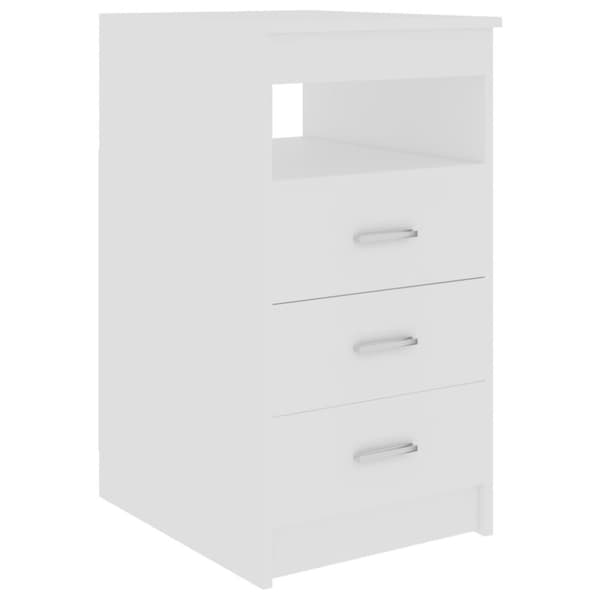vidaXL skuffeskab 40x50x76 cm konstrueret træ hvid