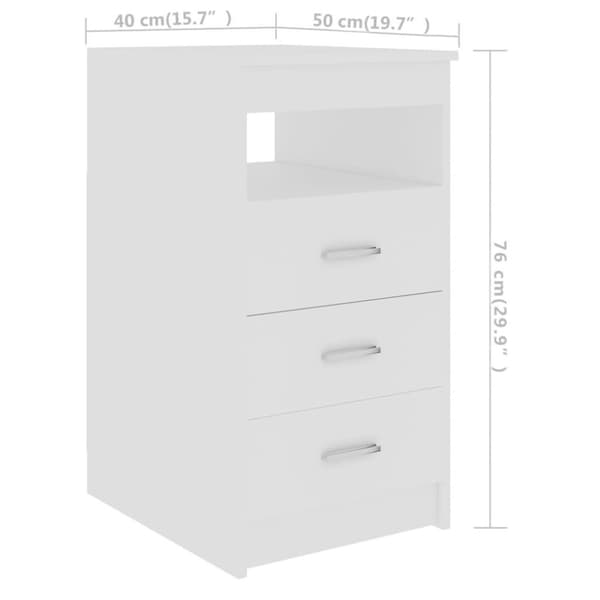 vidaXL Byrå vit 40x50x76 cm konstruerat trä