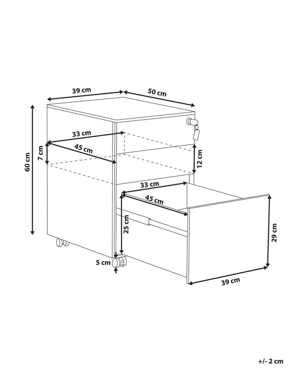Laatikosto teräs punainen 39 x 60 x 50 cm muovi 3 laatikkoa pyörät lukittava moderni tyyli