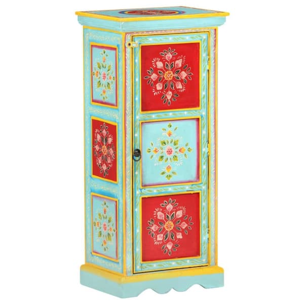 vidaXL håndmalet højskab 40x30x90 cm massivt mangotræ