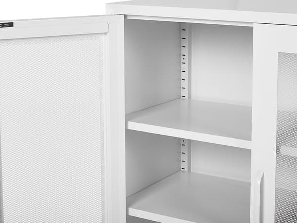 Kontorskab Hvid Metal 2 Døre Låse Nøgler