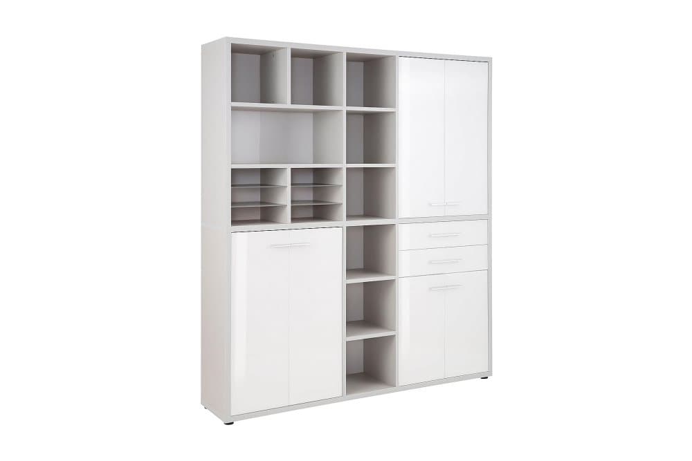 HAMBORN Hylla 191,9 Ljusgrå/Vit