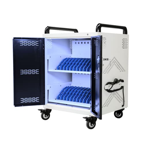 Tablet/bærbar vogn til 24 enheder - Med antibakterielt UV -C lys - Safecart 24