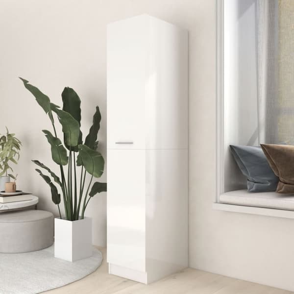 vidaXL Apoteksskåp vit högglans 30x42,5x150 cm konstruerat trä