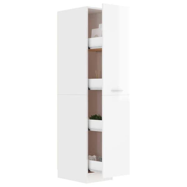 vidaXL Apoteksskåp vit högglans 30x42,5x150 cm konstruerat trä
