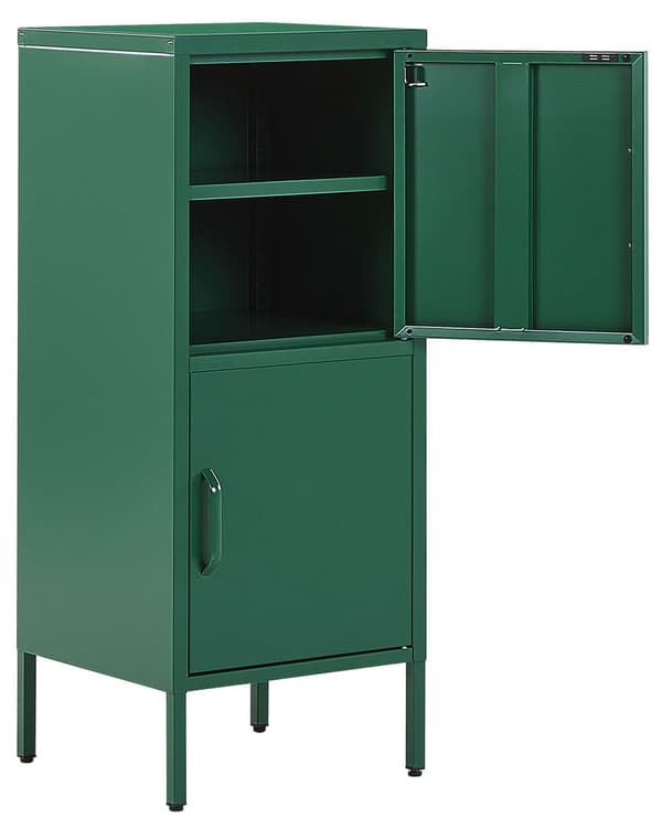 Kaappi vihreä 40 x 102 x 40 cm teräs matta 2 kaappia 4 hyllyä teollinen E-pinnoite