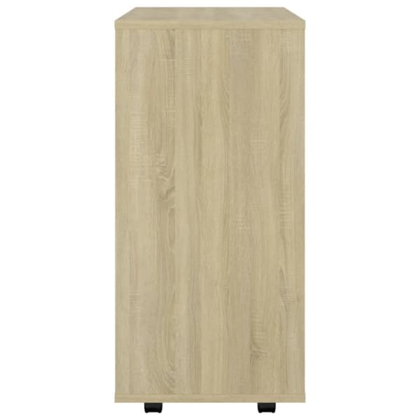 vidaXL skab med hjul 60x35x75 cm spånplade sonoma-eg