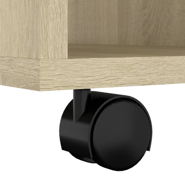 vidaXL skab med hjul 60x35x75 cm spånplade sonoma-eg