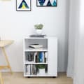 Miniatyrbild 2 av 10: vidaXL Skåp med hjul vit 60x35x75 cm spånskiva