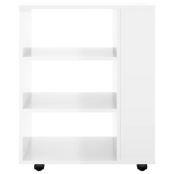 vidaXL Rulleskap høyglans hvit 60x35x75 cm sponplate