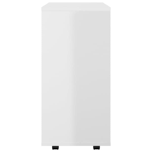 vidaXL Rulleskap høyglans hvit 60x35x75 cm sponplate