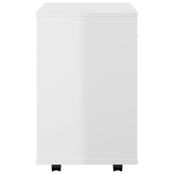 vidaXL skab med hjul 46x36x59 cm spånplade hvid højglans