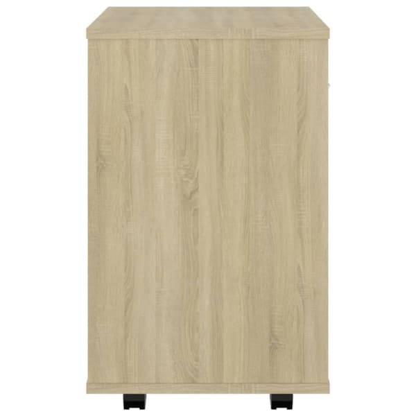 vidaXL skab med hjul 46x36x59 cm spånplade sonoma-eg
