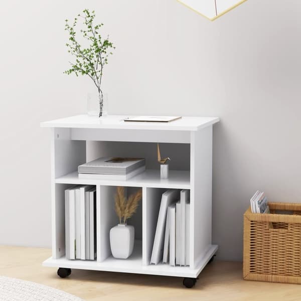 vidaXL Rulleskap hvit  60x45x60 cm sponplate