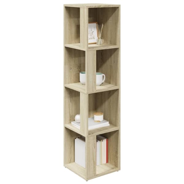 vidaXL hjørnereol 33x33x132 cm spånplade sonoma-eg
