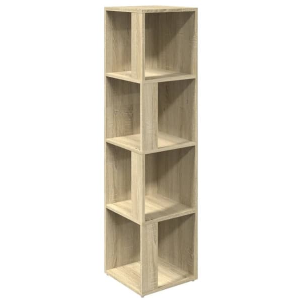 vidaXL hjørnereol 33x33x132 cm spånplade sonoma-eg