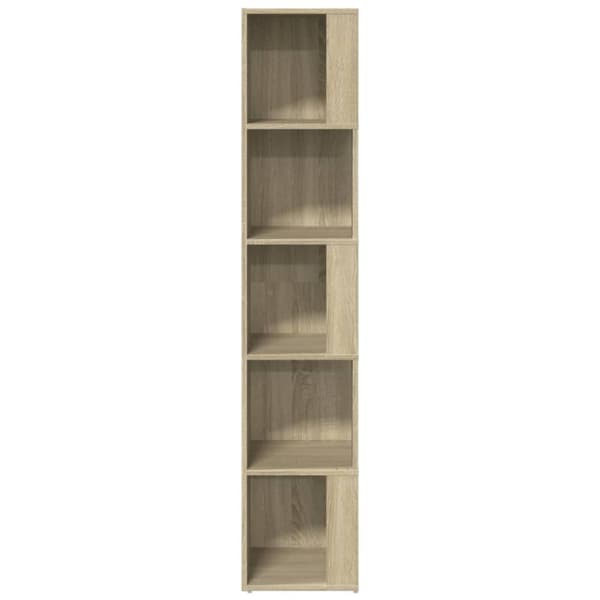 vidaXL Hörnhylla sonoma-ek 33x33x164,5 cm konstruerat trä