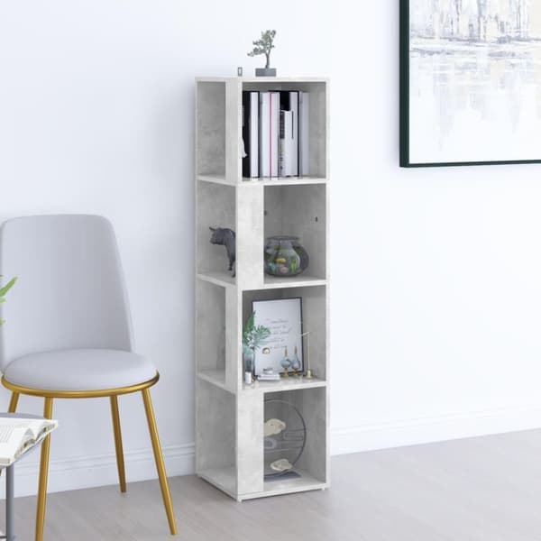 vidaXL Kulmakaappi betoninharmaa 33x33x132 cm lastulevy