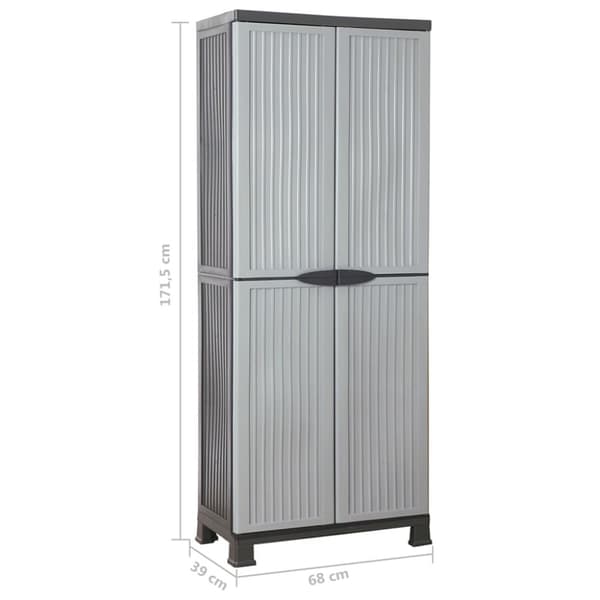 vidaXL Plastskåp 68x39x171,5 cm