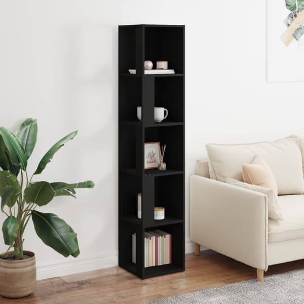 vidaXL Hengende hjørneskap svart 33x33x164,5 cm konstruert tre