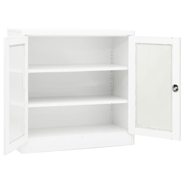 vidaXL Toimistokaappi valkoinen 90x40x90 cm teräs