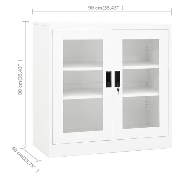 vidaXL Toimistokaappi valkoinen 90x40x90 cm teräs