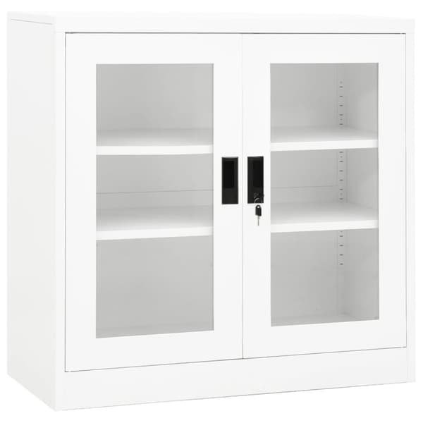 vidaXL Toimistokaappi valkoinen 90x40x90 cm teräs