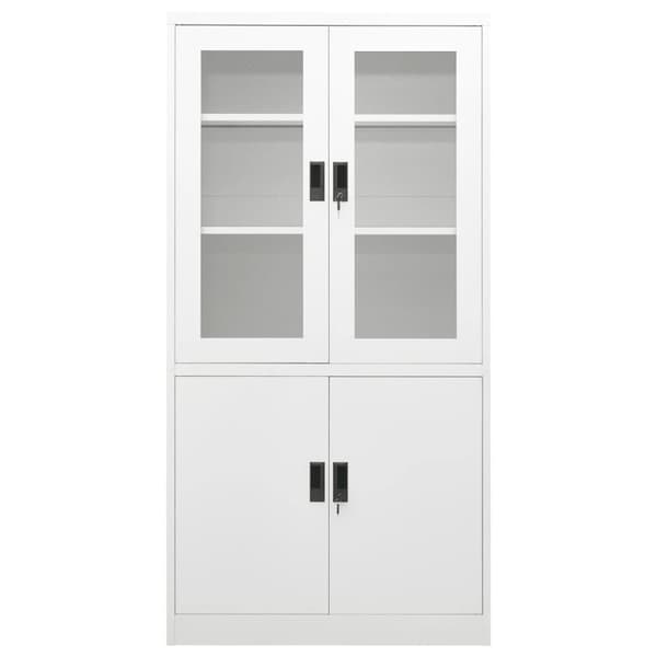 vidaXL kontorskab 90x40x180 cm stål hvid