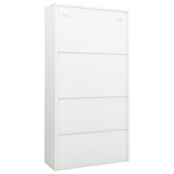 vidaXL Kontorskap hvit 90x40x180 cm stål