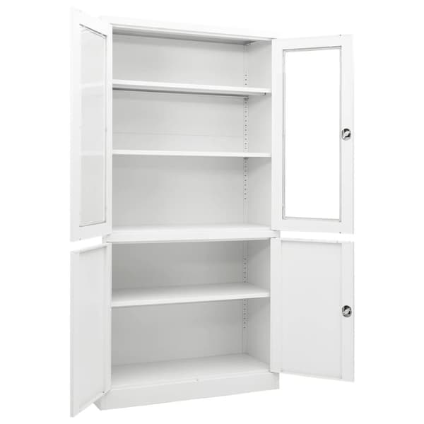 vidaXL Kontorskap hvit 90x40x180 cm stål