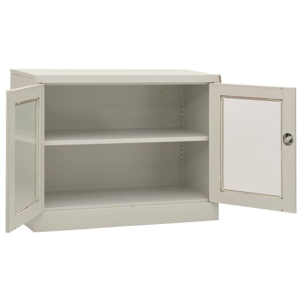 vidaXL Kontorskap lysegrå 90x40x70 cm stål