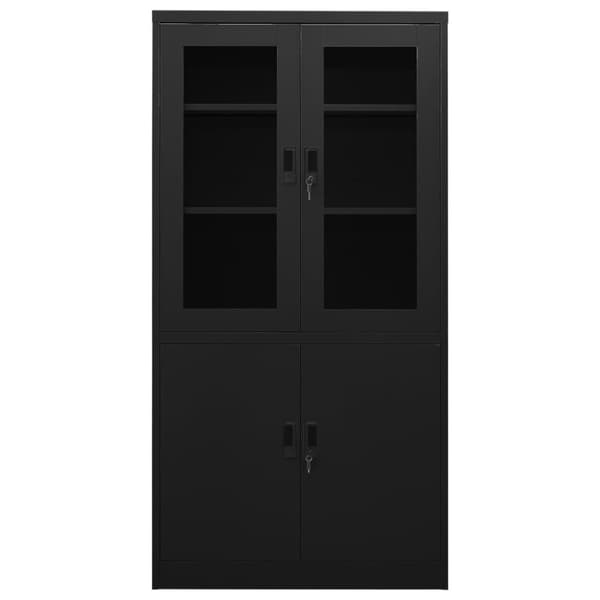 vidaXL kontorskab 90x40x180 cm stål sort
