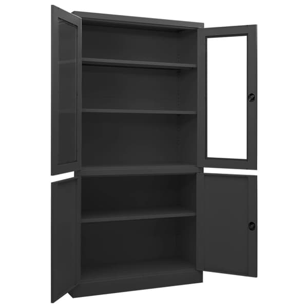 vidaXL kontorskab 90x40x180 cm stål antracitgrå