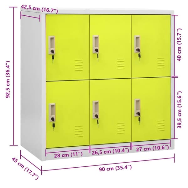 vidaXL skab 90x45x92,5 cm stål lysegrå og grøn