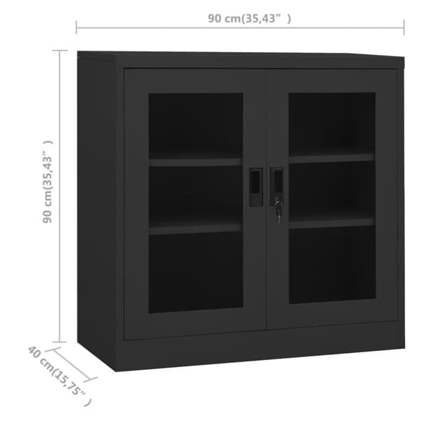 vidaXL Kontorskap antrasitt 90x40x90 cm stål