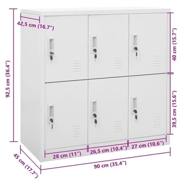 vidaXL skab 90x45x92,5 cm stål lysegrå