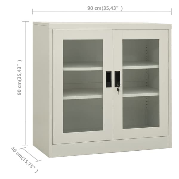vidaXL kontorskab 90x40x90 cm stål grå
