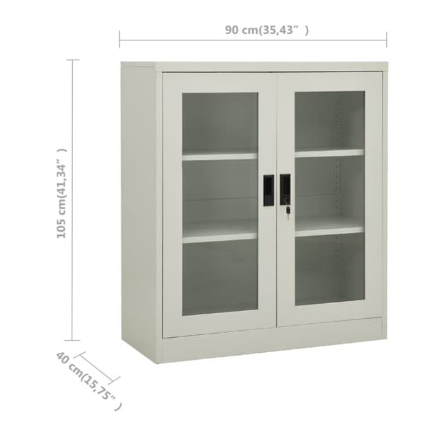 vidaXL Kontorskap 90x40x105 cm stål lysegrå