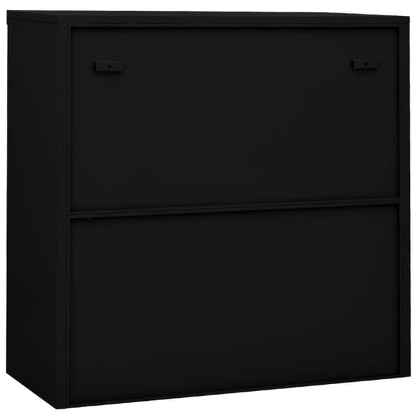 vidaXL Dokumentskåp med skjutdörr svart 90x40x90 cm stål