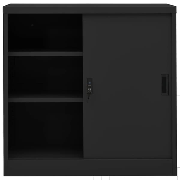 vidaXL Kontorskap med skyvedør 90x40x90 cm stål antrasitt