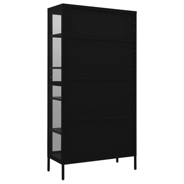 vidaXL udstillingsskab 90x40x180 cm stål og hærdet glas sort